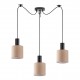77-8521 SE21-BL-4-BL3-SH3 ADEPT TUBE Black Pendant Brown Fabric Shade