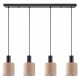77-8525 SE21-BL-4-4BL-SH3 ADEPT TUBE Black Pendant Brown Fabric Shade