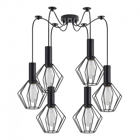 77-8527 SE21-BL-4-BL6-GR1 ADEPT TUBE Black Pendant Black Metal Grid