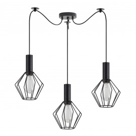 77-8528 SE21-BL-4-BL3-GR1 ADEPT TUBE Black Pendant Black Metal Grid