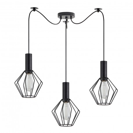 77-8528 SE21-BL-4-BL3-GR1 ADEPT TUBE Black Pendant Black Metal Grid
