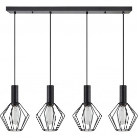 77-8532 SE21-BL-4-4BL-GR1 ADEPT TUBE Black Pendant Black Metal Grid