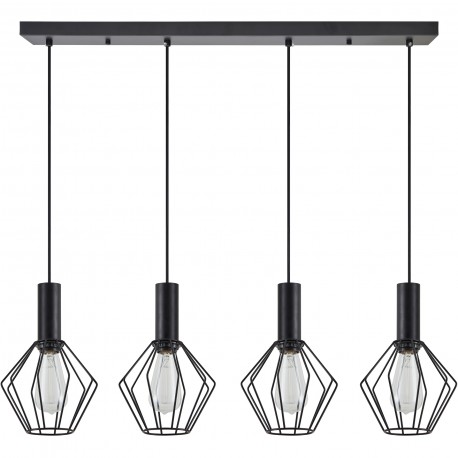 77-8532 SE21-BL-4-4BL-GR1 ADEPT TUBE Black Pendant Black Metal Grid