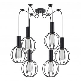 77-8534 SE21-BL-4-BL6-GR2 ADEPT TUBE Black Pendant Black Metal Grid