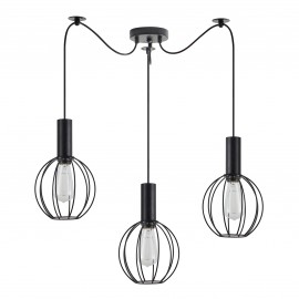 77-8535 SE21-BL-4-BL3-GR2 ADEPT TUBE Black Pendant Black Metal Grid