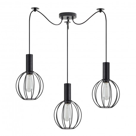77-8535 SE21-BL-4-BL3-GR2 ADEPT TUBE Black Pendant Black Metal Grid