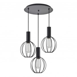 77-8537 SE21-BL-4-3BL-GR2 ADEPT TUBE Black Pendant Black Metal Grid
