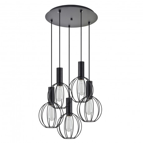 77-8538 SE21-BL-4-5BL-GR2 ADEPT TUBE Black Pendant Black Metal Grid