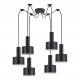 77-8541 SE21-BL-4-BL6-MS1 ADEPT TUBE Black Pendant Black Metal Shade