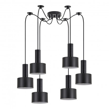 77-8541 SE21-BL-4-BL6-MS1 ADEPT TUBE Black Pendant Black Metal Shade