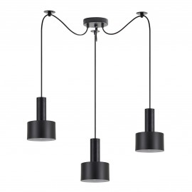77-8542 SE21-BL-4-BL3-MS1 ADEPT TUBE Black Pendant Black Metal Shade