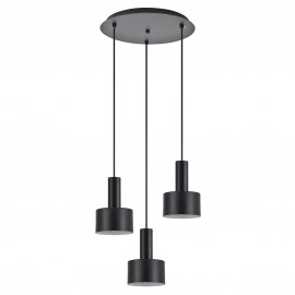 77-8544 SE21-BL-4-3BL-MS1 ADEPT TUBE Black Pendant Black Metal Shade