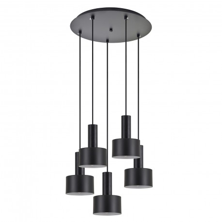 77-8545 SE21-BL-4-5BL-MS1 ADEPT TUBE Black Pendant Black Metal Shade