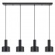 77-8546 SE21-BL-4-4BL-MS1 ADEPT TUBE Black Pendant Black Metal Shade