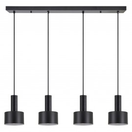 77-8546 SE21-BL-4-4BL-MS1 ADEPT TUBE Black Pendant Black Metal Shade
