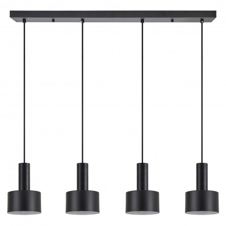 77-8546 SE21-BL-4-4BL-MS1 ADEPT TUBE Black Pendant Black Metal Shade