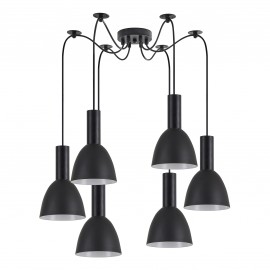 77-8548 SE21-BL-4-BL6-MS2 ADEPT TUBE Black Pendant Black Metal Shade