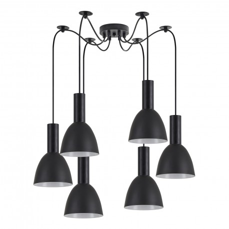 77-8548 SE21-BL-4-BL6-MS2 ADEPT TUBE Black Pendant Black Metal Shade