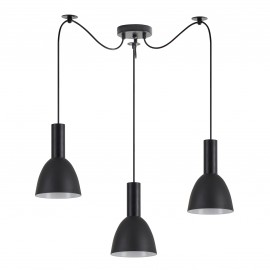 77-8549 SE21-BL-4-BL3-MS2 ADEPT TUBE Black Pendant Black Metal Shade