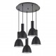 77-8552 SE21-BL-4-5BL-MS2 ADEPT TUBE Black Pendant Black Metal Shade