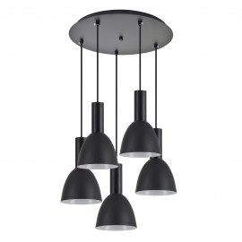 77-8552 SE21-BL-4-5BL-MS2 ADEPT TUBE Black Pendant Black Metal Shade