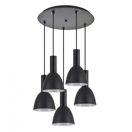 77-8552 SE21-BL-4-5BL-MS2 ADEPT TUBE Black Pendant Black Metal Shade