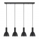77-8553 SE21-BL-4-4BL-MS2 ADEPT TUBE Black Pendant Black Metal Shade