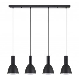 77-8553 SE21-BL-4-4BL-MS2 ADEPT TUBE Black Pendant Black Metal Shade