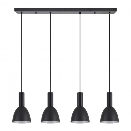 77-8553 SE21-BL-4-4BL-MS2 ADEPT TUBE Black Pendant Black Metal Shade