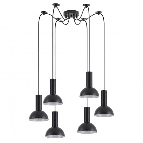 77-8555 SE21-BL-4-BL6-MS3 ADEPT TUBE Black Pendant Black Metal Shade