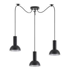 77-8556 SE21-BL-4-BL3-MS3 ADEPT TUBE Black Pendant Black Metal Shade