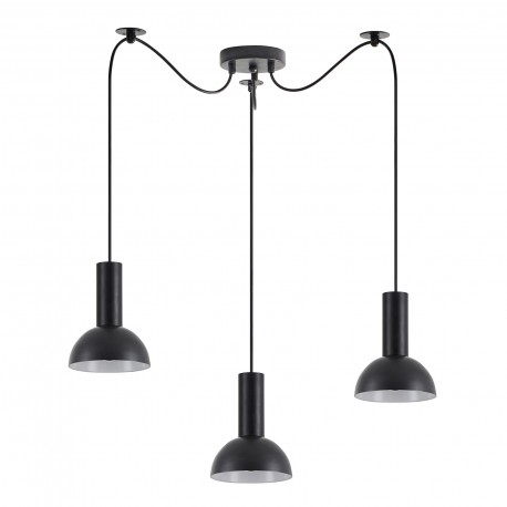 77-8556 SE21-BL-4-BL3-MS3 ADEPT TUBE Black Pendant Black Metal Shade