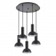 77-8559 SE21-BL-4-5BL-MS3 ADEPT TUBE Black Pendant Black Metal Shade