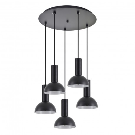 77-8559 SE21-BL-4-5BL-MS3 ADEPT TUBE Black Pendant Black Metal Shade