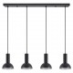77-8560 SE21-BL-4-4BL-MS3 ADEPT TUBE Black Pendant Black Metal Shade