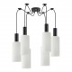 77-8562 SE21-BL-4-BL6-GL3 ADEPT TUBE Black Pendant White Glass