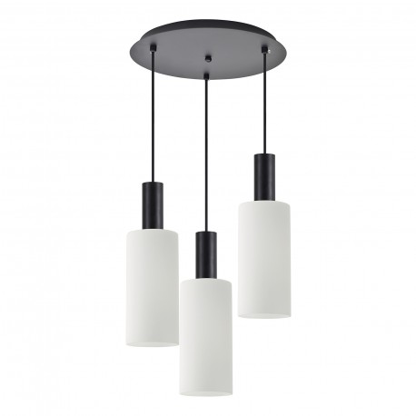 77-8565 SE21-BL-4-3BL-GL3 ADEPT TUBE Black Pendant White Glass