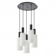 77-8566 SE21-BL-4-5BL-GL3 ADEPT TUBE Black Pendant White Glass