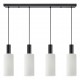 77-8567 SE21-BL-4-4BL-GL3 ADEPT TUBE Black Pendant White Glass