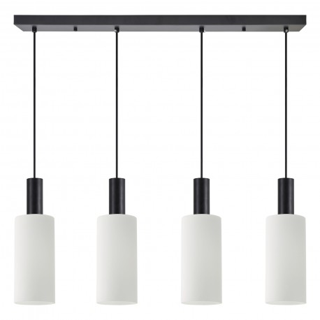 77-8567 SE21-BL-4-4BL-GL3 ADEPT TUBE Black Pendant White Glass