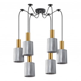 77-8575 SE21-GM-4-BL6-GL1 ADEPT TUBE Gold Matt Pendant Smoked Glass