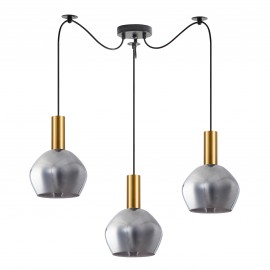 77-8583 SE21-GM-4-BL3-GL2 ADEPT TUBE Gold Matt Pendant Smoked Glass