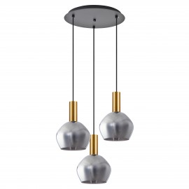 77-8585 SE21-GM-4-3BL-GL2 ADEPT TUBE Gold Matt Pendant Smoked Glass