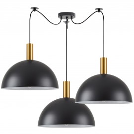 77-8590 SE21-GM-4-BL3-MS40 ADEPT TUBE Gold Matt Pendant Black Metal Shade