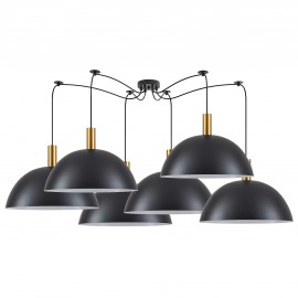 77-8593 SE21-GM-4-BL6-MS50 ADEPT TUBE Gold Matt Pendant Black Metal Shade