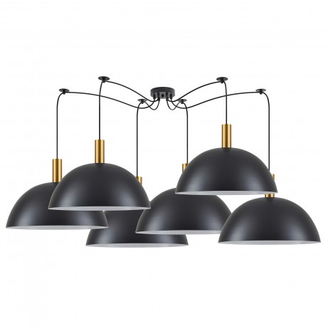 77-8593 SE21-GM-4-BL6-MS50 ADEPT TUBE Gold Matt Pendant Black Metal Shade