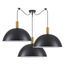 77-8594 SE21-GM-4-BL3-MS50 ADEPT TUBE Gold Matt Pendant Black Metal Shade