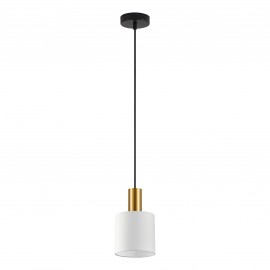77-8596 SE21-GM-4-SH1 ADEPT TUBE Gold Matt Pendant White Fabric Shade
