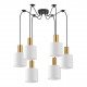 77-8597 SE21-GM-4-BL6-SH1 ADEPT TUBE Gold Matt Pendant White Fabric Shade