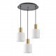 77-8600 SE21-GM-4-3BL-SH1 ADEPT TUBE Gold Matt Pendant White Fabric Shade